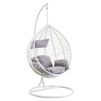 White Rattan Effect Hanging Chair | Goa