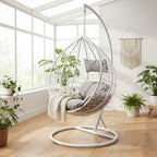 White Rattan Effect Hanging Chair | Goa