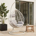 White Rattan Effect Hanging Chair | Goa