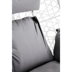 White Rattan Effect Hanging Chair with Grey Cushions | Goa
