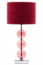 Burgundy Suede Effect Shade Table Lamp | Mistro