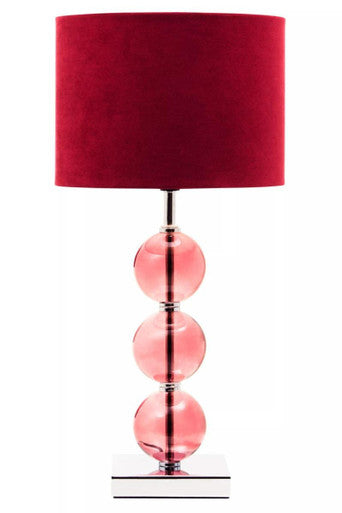 Burgundy Suede Effect Shade Table Lamp | Mistro
