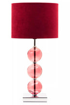 Burgundy Suede Effect Shade Table Lamp | Mistro