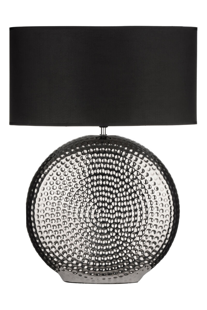 Small Hammered Chrome Finish Table Lamp | Evette