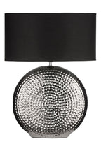 Small Hammered Chrome Finish Table Lamp | Evette