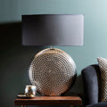Small Hammered Chrome Finish Table Lamp | Evette