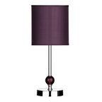 Chrome Table Lamp with Purple Shade | Evaine