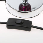 Chrome Table Lamp with Purple Shade | Evaine
