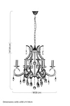 6 Arm Crystal Chandelier | Cassandra