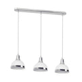 Three White and Chrome Shade Pendant Light | Vermont
