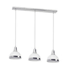 Three White and Chrome Shade Pendant Light | Vermont