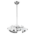 White Shade and Chrome 4 Light Pendant Light | Jasper
