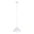 White Finish Pendant Light with Chrome Detail | Jasper