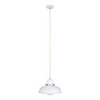 White Finish Pendant Light with Chrome Detail | Jasper