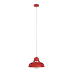 Red Finish Pendant Light with Chrome Detail | Jasper