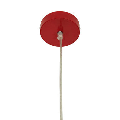 Red Finish Pendant Light with Chrome Detail | Jasper