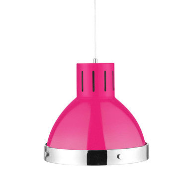 Hot Pink and Chrome Bell Shaped Pendant Light | Jasper