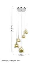 Smoked Glass and Chrome 5 Pendant Light | Moire