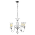 Glass And Chrome 6 Arm Chandelier | Abelia
