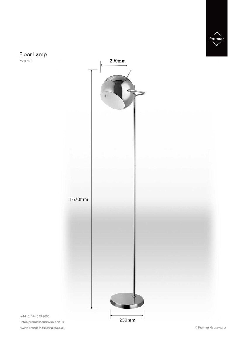 Chrome and White Inside Floor Lamp | Osborn