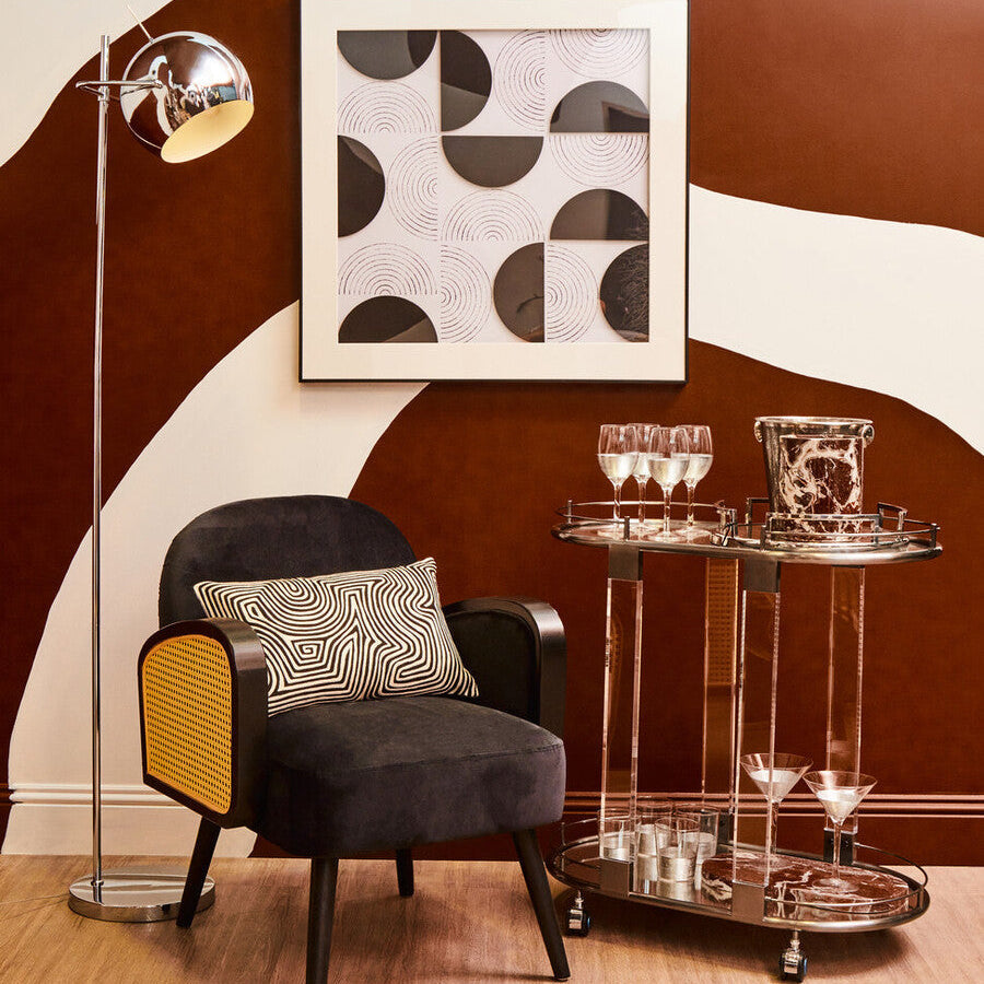 Chrome and White Inside Floor Lamp | Osborn