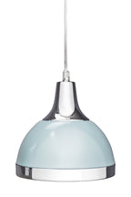 Three Shutter Blue and Chrome Shade Pendant Light | Vermont