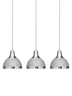 Three Shutter Grey and Chrome Shade Pendant Light | Vermont