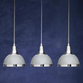 Three Shutter Grey and Chrome Shade Pendant Light | Vermont