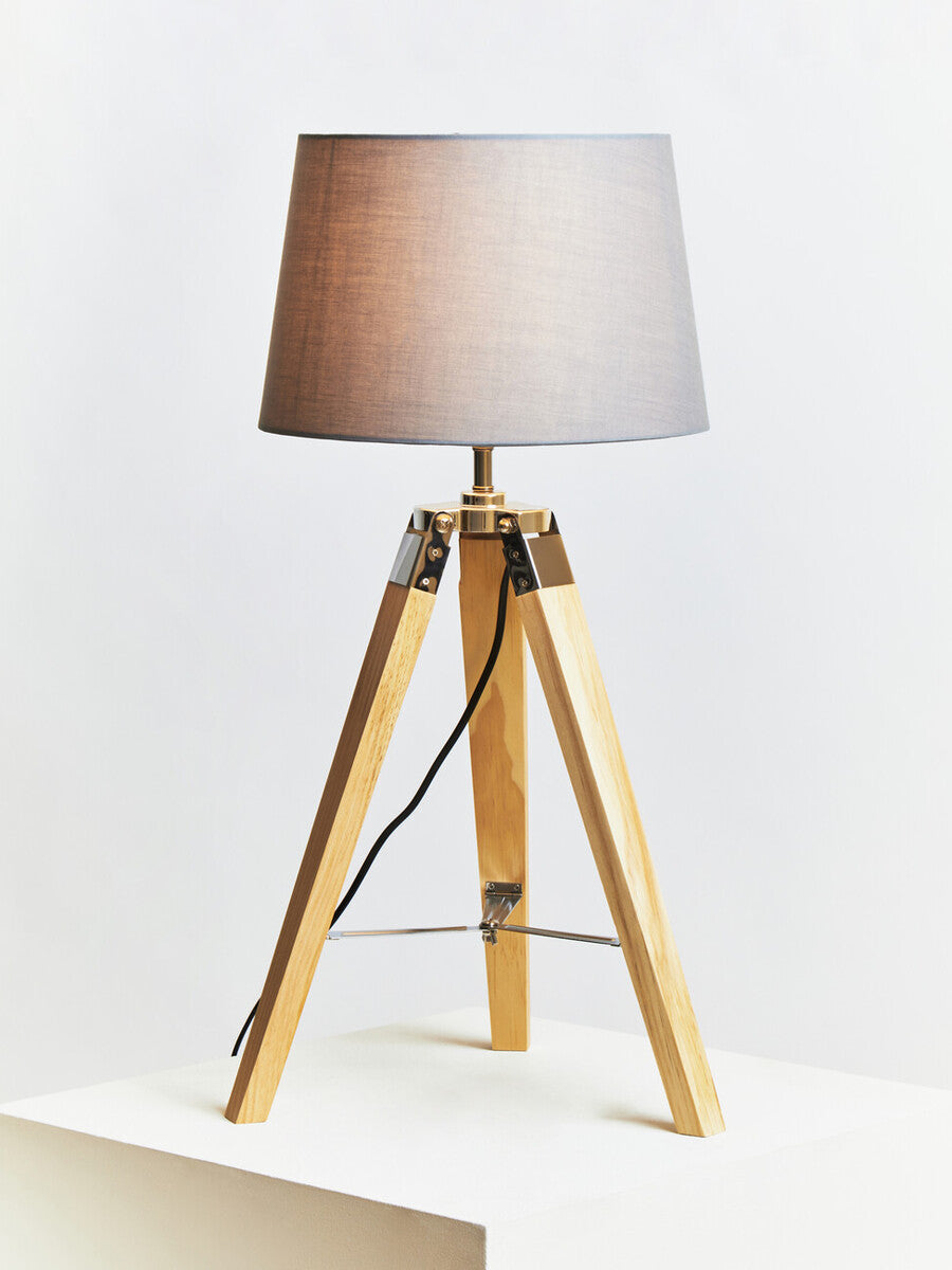Tripod Table Lamp with Light Wood Base | Hadson