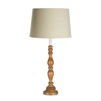 Candle Table Lamp with Wooden Round Base | Emely