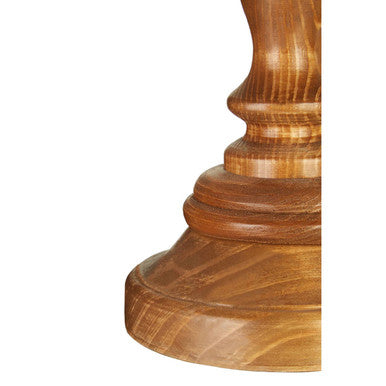 Candle Table Lamp with Wooden Round Base | Emely