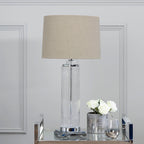 Table Lamp With Stone Linen Shade | Alona