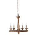 5 Arm Oak Wood Chandelier | Paxton