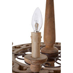 5 Arm Oak Wood Chandelier | Paxton
