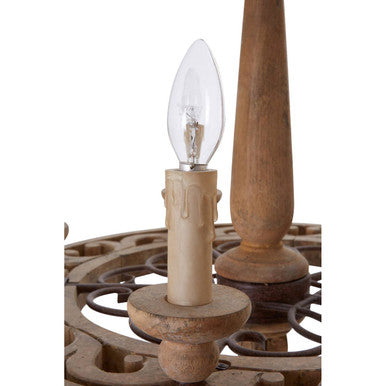 5 Arm Oak Wood Chandelier | Paxton