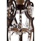 5 Arm Metal and Oak Wood Orb Chandelier | Pia