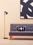 Black Metal and Wood Floor Lamp | Bryant