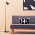 Black Metal and Wood Floor Lamp | Bryant
