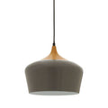 Grey Metal and Wood Effect Pendant Light | Blayne