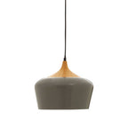 Grey Metal and Wood Effect Pendant Light | Blayne