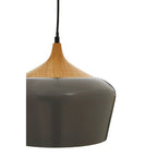 Grey Metal and Wood Effect Pendant Light | Blayne