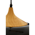 Black Metal and Wood Effect Pendant Light | Blayne
