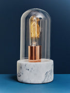Bell Lamp with Grey Marble Base | Lamonte