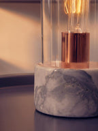 Bell Lamp with Grey Marble Base | Lamonte