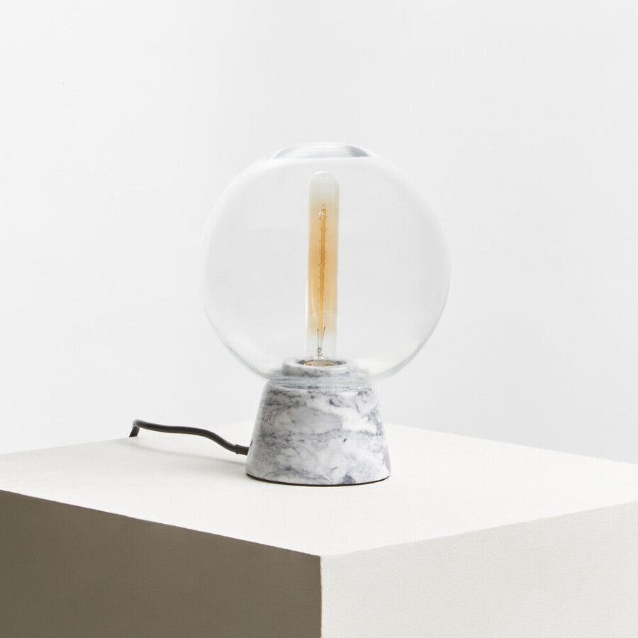 Globe Lamp with Grey Marble Base | Lamonte