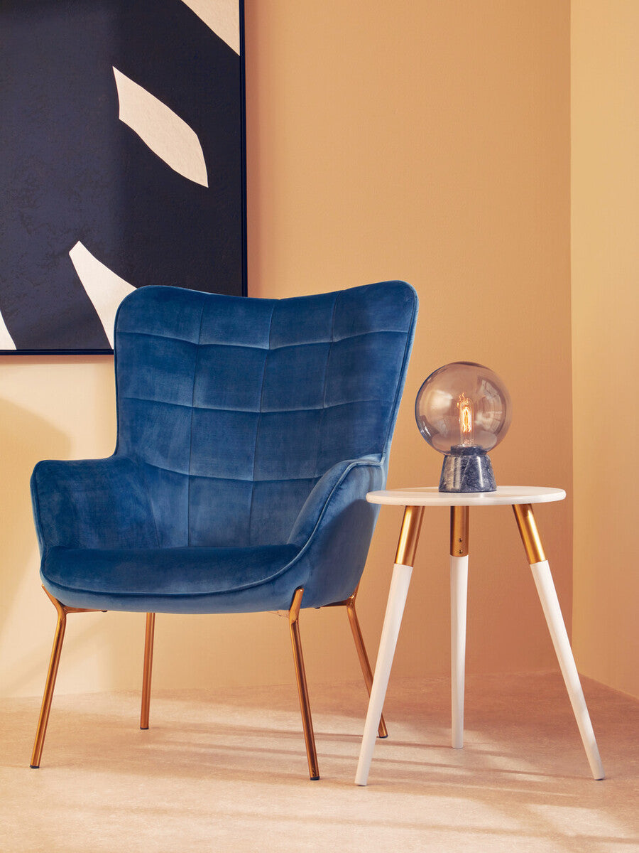 Globe Lamp with Black Marble Base | Lamonte