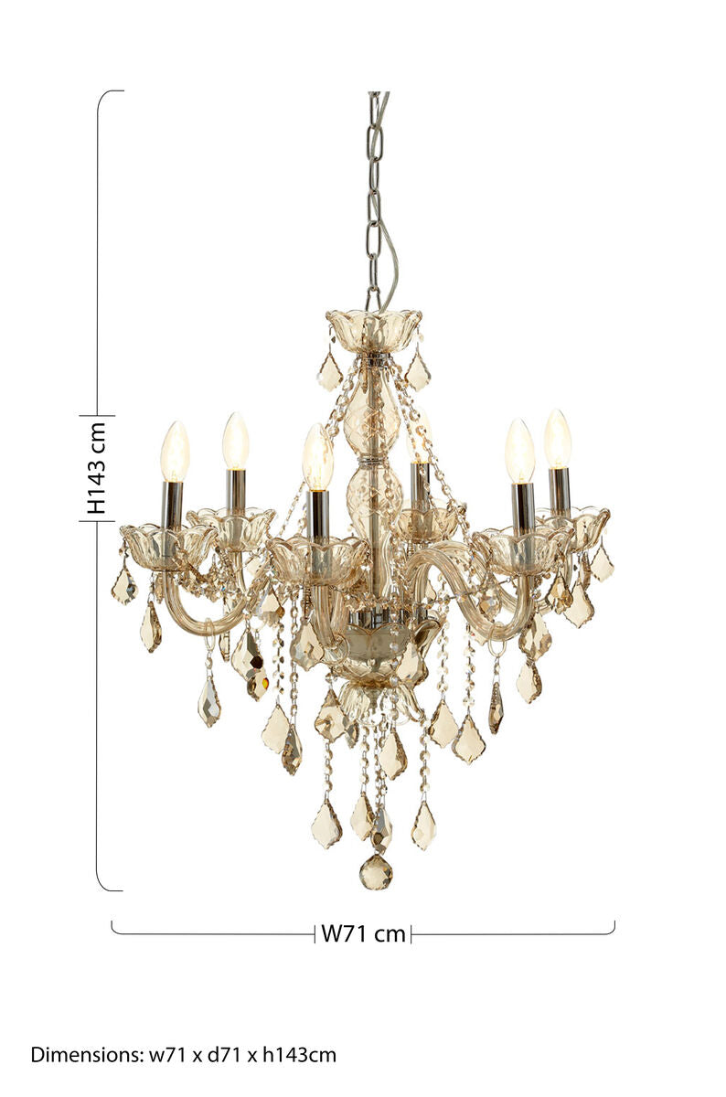 Morano 8 Bulb Champagne Glass Chandelier