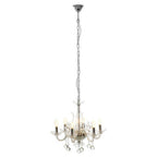 6 Bulb Clear Crystal Glass Chandelier | Morano