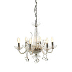 6 Bulb Clear Crystal Glass Chandelier | Morano