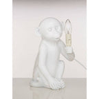 White Finish Monkey Lamp | Boho